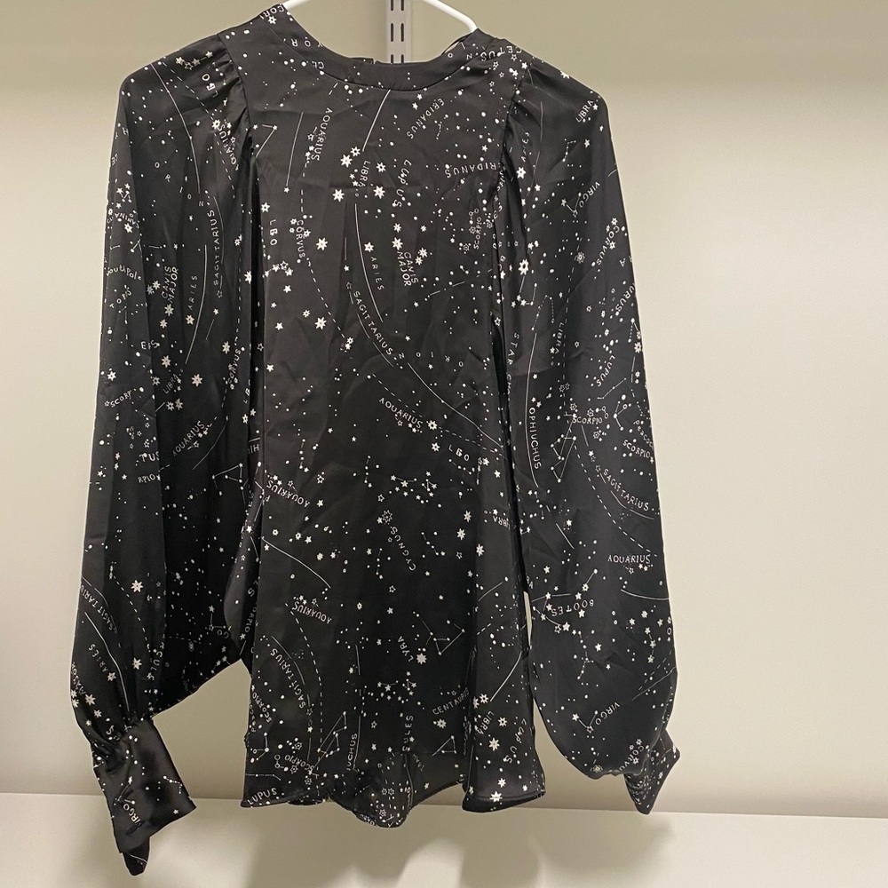 Zara Constellation Blouse with Pearl